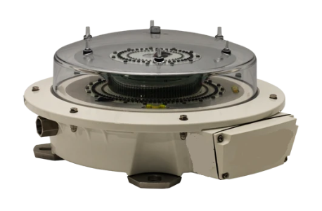 Sinalizador de Advertência L425EX-700, LED, montagem fixa em heliponto à prova de explosão, 110 Vca, alcance 3 milhas nauticas, 30W,  017146, 0026000AA19150002, corpo em aço inox, lente vermelha, grupo IIC, EX-E, IP66, 451x420x219 mm, peso 13.5 kg (30 lbs), Inmetro NCC 13.1779, IEC 60529, NCM 851190, datasheet catalogo