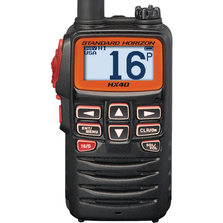 &nbsp;Standard Horizon 1008220 ID: STD HX40, Ultra Compact Marine Handheld VHF Transceiver, produto importado
