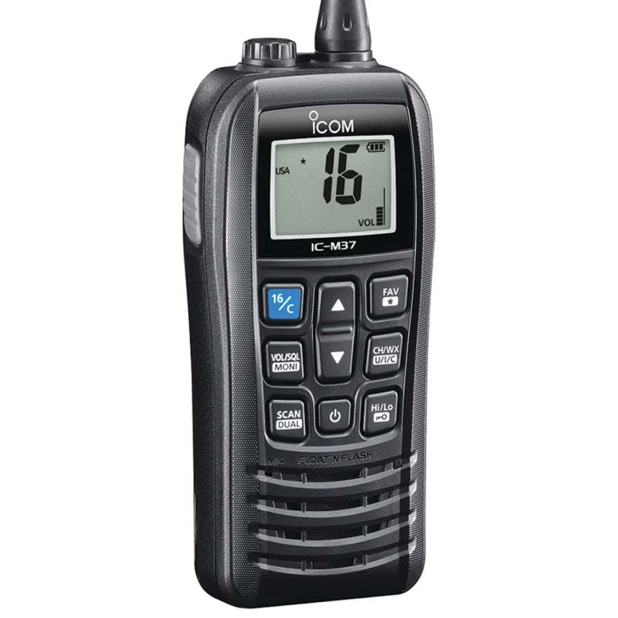 Icom 1017926 ID: ICM M37, M37 High Powered Floating Handheld VHF Radio w/ Lithium Battery, produto importado&nbsp;