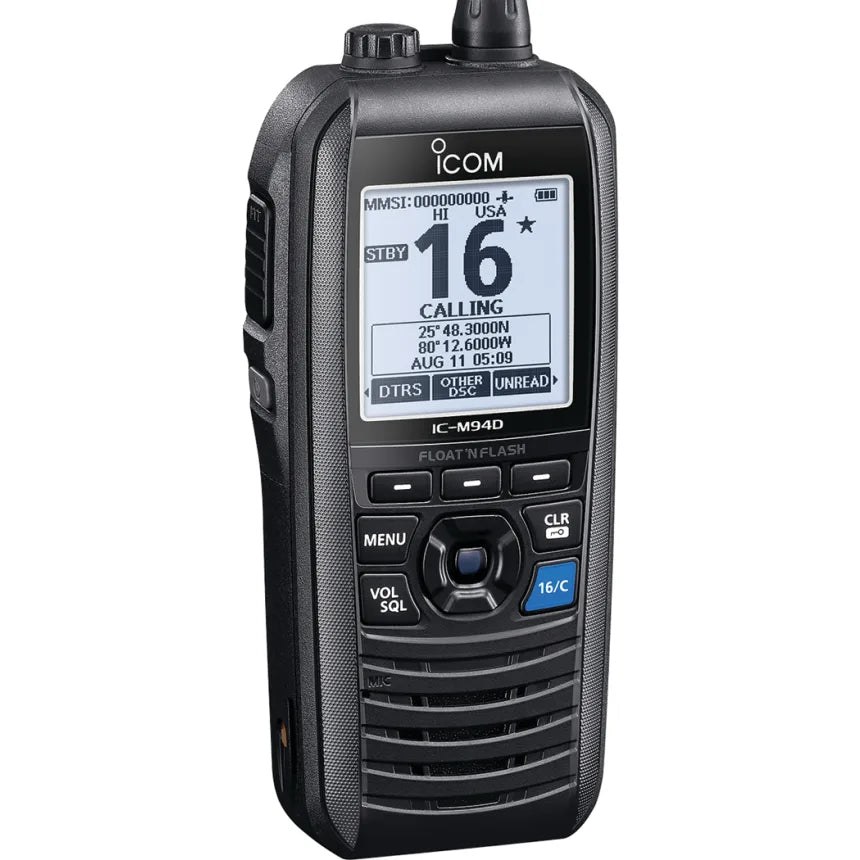 Icom 1027364ID: ICM M94D, IC-M94D VHF Handheld Marine Transceiver w/ AIS, GPS &amp; DSC Built In, produto importado