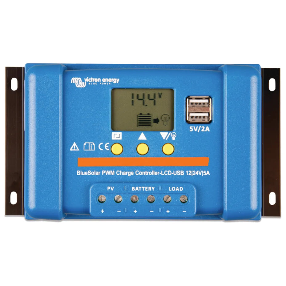 Victron Energy 1041681 ID: VIC SCC010005050, BlueSolar PWM Charge Controller LCD &amp; USB - 5A, produto importado