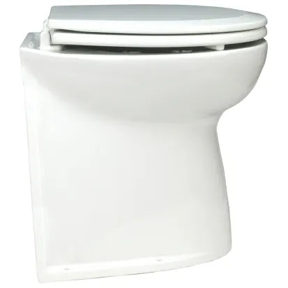 Jabsco 1046209 ID: JAB 58040-3012, 12V Deluxe Flush Electric Toilet - Straight Back, 17" Seat, Fresh Water, produto importado