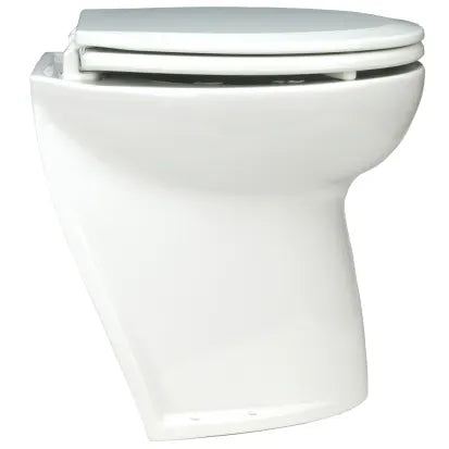 Jabsco 1050145 &nbsp;ID: JAB 58220-3012, Deluxe Flush Electric Toilet - Raw Water, Angled Back, 17" Seat Height, 12V, produto importado&nbsp;