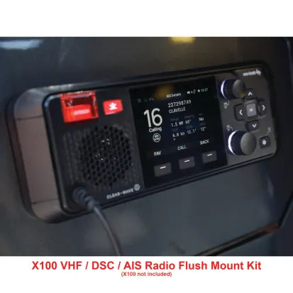 Em-Trak 1050867 ID: EMT 431-0005, &nbsp;X100 X100 VHF / DSC / AIS Radio Removable Flush Mount Kit, produto importado