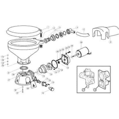 Jabsco 124614 ID: JAB 90197-0000, Quiet-Flush Toliet Parts - Service Kit, produto importado