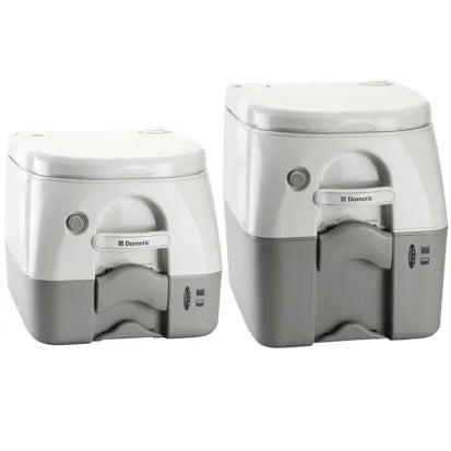 Dometic 184001 ID: DOM 301197406, 974 MSD SaniPottie Portable Toilet - 2.6 Gal Holding Tank, Gray, with Hold Down Brackets, produto importado
