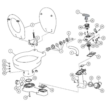 Jabsco 184269 ID: JAB 29092-1000 Manual Toilet Joker Valve - 29090 &amp; 29120, produto importado&nbsp;
