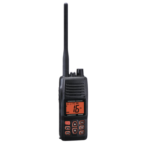 Standard Horizon&nbsp; 376186 ID: STD HX400, Standard Horizon &nbsp;HX400 Hand Held 5W VHF Radio, produto importado