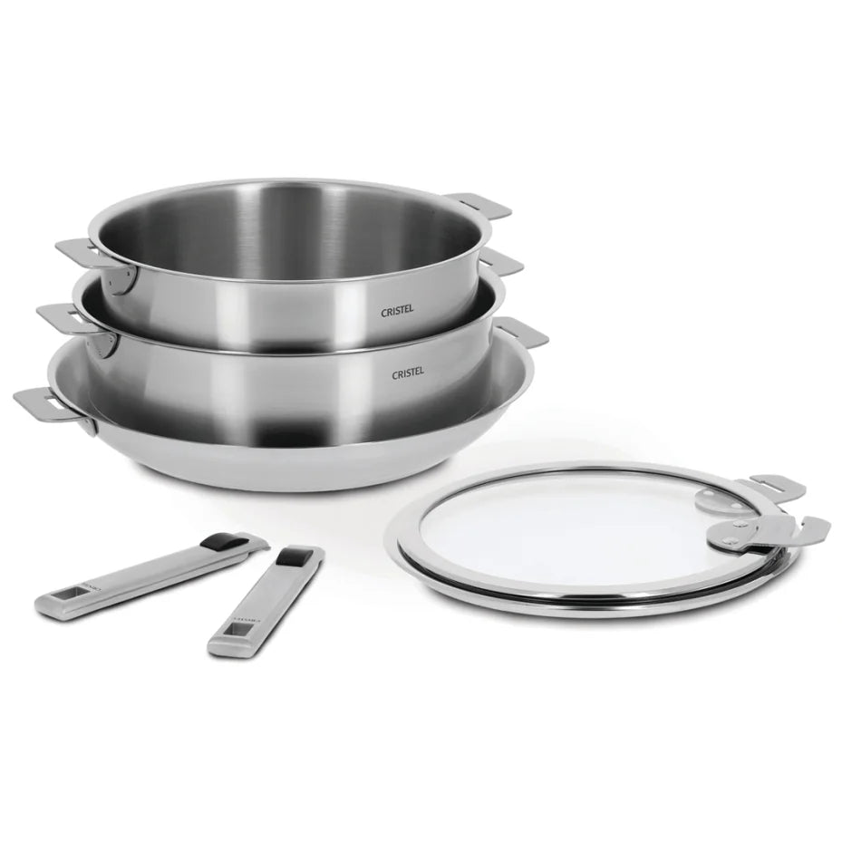 447117  ID: CSL STQL7KSAS 7-Pc Steel Cookware, Cristel