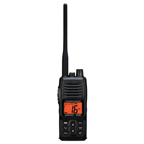 Standard Horizon 450862 ID: STD HX380, &nbsp;HX HX380 Submersible Handheld VHF Radio, produto importado