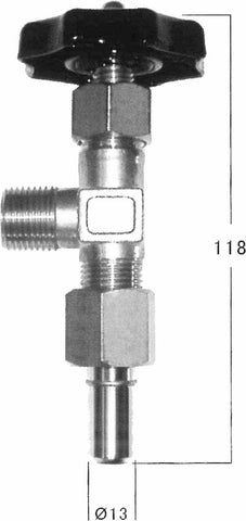 IMPA 850501 VALVE GAS OUTLET STATION OX-S, IN: M18X1.5 OUT: 3/4-16UNF (R)