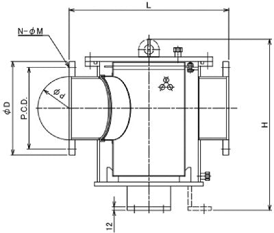 IMPA 872010 WATER FILTER CAN CASTING STEEL, NOM DIA 200MM