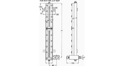 IMPA 872091 GAUGE LEVEL FOR OIL (DIN), WITH FURTHER DETAIL