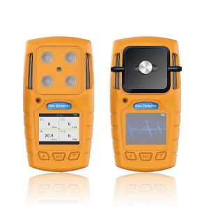 4 Gas Easy Detector de Gases para uso em espaço confinado, quantifica e sinaliza a presença de Monóxido de Carbono (CO), Gás Sulfidrico (H2S) e Oxigênio (O2) via sensores eletroquímicos, em atmosfera explosiva (Ex) através de sensor catalítico, produto importado