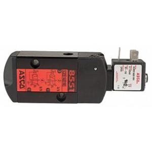 Asco SC8551A018MS Valvula solenoide de comando, diametro nominal 1/4" polegada, 4 vias, pressão de operação 30 psi, tensão da bobina 220Vcc, potência 2,5W, temperatura ambiente 5º a 140ºC, produto importado, ficha tecnica catalogo datasheet