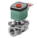 Asco 8210C087 Válvula solenóide de comando, 2 vias, (modelo atual 8210G087), ar gás neutro água óleo, -20º a 90ºC, diamentro 1/2" polegada, rosca NPT, corpo em aço inox AISI316, acionamento manual, bobina 110V, 16,7W, 60Hz, 2,7 a 9 kgf/cm2, normalmente fechada (NC), produto importado, ficha tecnica catalogo datasheet