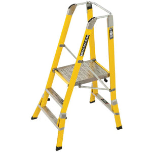 Branach FPL 0.9 escada plataforma industrial, 1.98mm altura, 3 degraus, Workmaster 450 mm, peso 14kg, capacidade 150 kg, produto importado, datasheet