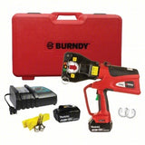 Burndy PAT81K2U03A2 Alicate Hidraulico para Crimpador, sem-fio, atuação por baterial 18V Ni-MH, 2.6Ah, para fixar terminais, com cabo isolado, bitolas de 10 a 500mm, tipo pistola, força de crimpagem 6T (toneladas) 7800, cabeça de crimpagem dieless, produto importado, ficha tecnica catalogo data sheet