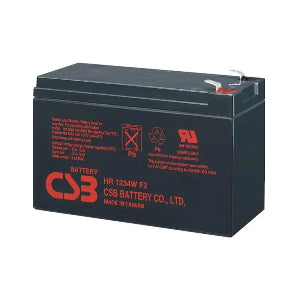 CSB HR 1234W F2 bateria de chumbo ácido, 12V, tipo VRLA-AGM, terminais Faston, medidas 150.9 x 64.8 x 94.3 mm, peso 2,5 kg, produto importado, datasheet