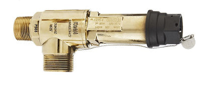 Castel 3030/66C-250 válvula de segurança e alívio, não balanceada, DN entrada/saída 3/4"NPT x 3/4"G, rosca macho NPTxG, 25 bar, latão, PTFE, 113 mm², importado