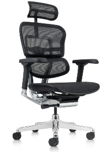 Comfort EHE2-AB-HAM-5D-L cadeira ergonômica, MTE NR-17, preto grafite, encosto reclinável, apoio de cabeça 2D, apóia-braços regulável 5D, tela, anatômico, nylon, pistão a gás, importado
