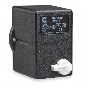 Condor MDR-3 Pressostato 31VE3XXX, pressão diferencial, faixa de pressão 1,3 a 35 bar, com unidade interruptora rearme automático e manual, pneumático (auto/off), conexão ao processo rosca 3/8" NPT, produto importado