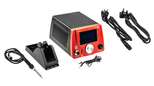 Distrelec International RS Pro 304-05-371 estação de solda, 75W, 220-240V, temperatura de soldagem de 30º a 500ºC, tela display LCD, importado, datasheet