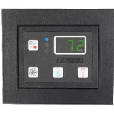 Dometic termostato Passport I/O, uso em sistema de ar condicionado maritímo, cor preto, moldura, produto importado, datasheet