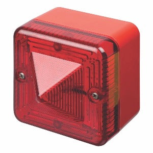 E2S L101XDC024BX0A1R/R Sinalizador Luminoso de advertencia, montagem fixa, tipo luminoso, globo de policarbonato, cor vermelha, 24Vcc, grau de proteção IP66,  5 Joules 1Hz, produto importado, ficha tecnica catalogo datasheet