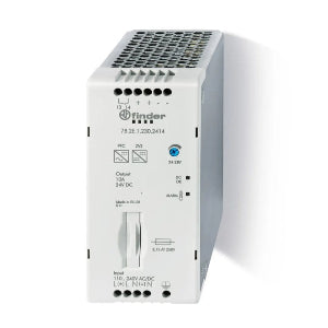 Finder 78.2E.1.230.2414 fonte de alimentação chaveada, modular, 240W 24V 110-250V AC/DC, conversão 30mm, produto importado, catalogo datasheet