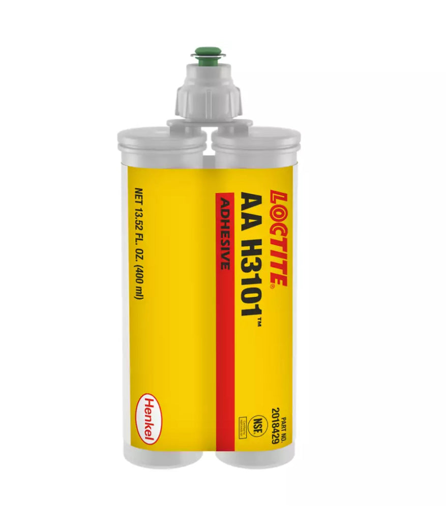 Henkel Loctite AA H3101 Adesivo Thixotropic, 2 partes (mistura 1:1), embalagem standard cartucho 400ml, curagem rápida entre 20 e 25 minutos, resistente a variações de temperatura e ambiente, produto importado