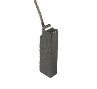 Helwig 10-372571 escova, IEC 60136, metalografite, dimensão axial 6,3mm, radial 31,7mm, tangencial 9,5mm, monobloco, para máquinas elétricas, importado