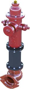 Kennedy Valve Guardian K81D coluna hidrante, aço carbono ASTM A126, vermelho, ângulo saída 90º, diametro corpo 6", altura 33.1/2", 5 1/4" polegadas, conexão entrada/saída flangeada, classe pressão 150 lbs, , AWWA, C-502, M004-SS-VD-006_0001-IS02, aprovação UL e FM, produto importado, ficha tecnica catalogo datasheet