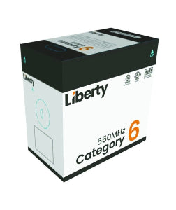 Liberty L6ERBL1BX cabo de rede Ethernet cat6E UTP Riser, 4 pares, 23AWG, cobre, isolamento em polietileno, capa PVC azul, -20° a 60°C, importado datasheet