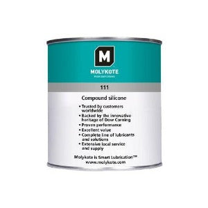 Dow Corning Molykote 111 Graxa Lubrificante, a base de óleo silicone, selante, temperatura de trabalho da graxa de -40 a 204ºC, disponível em bisnaga de 150g e lata de 1kg, grau NLGI 3, cor branca, código NCM 29319029, produto importado, ficha tecnica catalogo datasheet, ficha de segurança (MSDS)