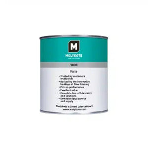 Molykote 1000 graxa lubrificante industrial, a base óleos minerais, temperatura de trabalho da graxa de - 30 a 650ºC, lata com 1,0Kg, cor marrom, produto importado