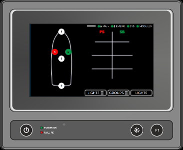 Norselight NL95 modulo para painel de controle para luzes de navegação, tela 7" TFT touch screen, substitui o antigo modelo NLC8/40, importado, datasheet