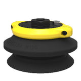 PIAB 3150108P ventosa borracha nitrílica PVC, preta, superfície de contato circular, 115 mm, encapadeira JE2/JE3, B110, 3/8" NPSF com tela, importado, datasheet