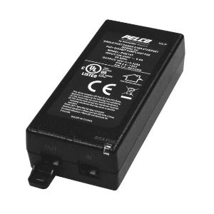 Pelco POE1AT Fonte de alimentação, 30W, 100-240V, monofásica/bifásica, frequencia 60Hz, 56V, corrente de saída 0,536A, IP40, tomada 2P (pinos) padrão americano, produto importado