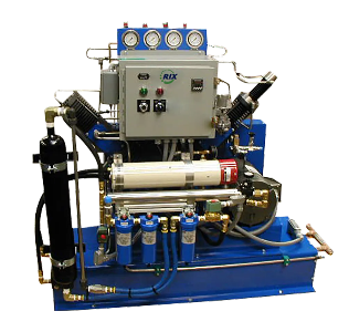 Rix Industries MG-30 gerador de nitrogênio, 460VCA, pressão máxima 3000 psi, operação 100/420/2750 psi, 3 estágios, 545 rpm, 5 SCFM, importado, datasheet