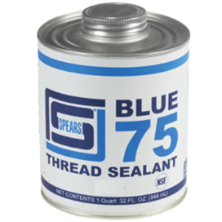 Spears SB75-005 Composto Selante Blue 75, para vedação de roscas, formulação anti-seize, NSF, seguro, não tóxico, isento de chumbo e silicone, uso em tubulações de metal, ABS, PVC, CPVC e nylon, embalagem em lata de 1/4 pnt, produto importado, ficha tecnica catalogo datasheet