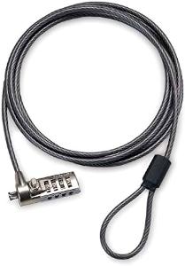 Targus PA410U Trava com cadeado e código de 4 dígitos com até 10000 combinações, 2m (6,5" polegadas) de cabo de aço galvanizado, para uso em computadores tipo notebook, laptop e desktop, produto importado