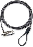Targus PA410U Trava com cadeado e código de 4 dígitos com até 10000 combinações, 2m (6,5" polegadas) de cabo de aço galvanizado, para uso em computadores tipo notebook, laptop e desktop, produto importado