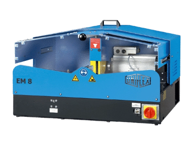 Uniflex EM 8 P maquina para corte de mangueira, trifásico, 230Vca, 60Hz, 4P, 4,6kW, dimensões 983x760x540 mm, produto importado, datasheet