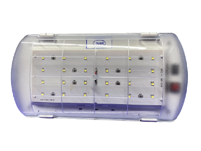 Vilux LLEV75LEDS luminária de emergência, 8 horas, LED 7,5W, receptáculo, 100-240Vca, ABS, poliestireno, IP54, indisponível, alternativo Chalmit NOXB/01L/LE/EMI