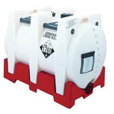 Snyder Megatainer, tanque plástico portatil IBC (Intermediate Bulk Container), capacidade 550 galões (2081 litros), tara 570 lbs, dimensões 81"x 48"x 60" polegadas, certificação UN/D.O.T. (UN 31H2), para mataeriais do grupo II e III, produto importado, desenho técnico, catalogo datasheet
