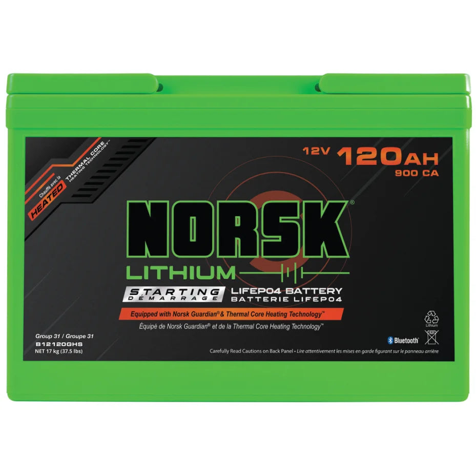 1051793 ID: NRK B12120GHS 12V 120AH Heated Lithium Cranking Battery