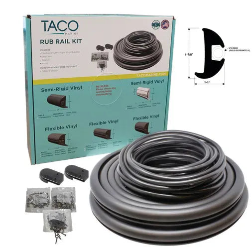 146997 ID: TCO V11-2423BBK50 Flexible Vinyl Rub Rail Kit , Taco Marine