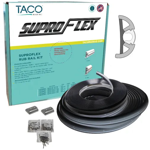 1020251 ID: TCO V11-9960BBK-60-2 SuproFlex Vinyl Rub Rail Kit, Taco Marine