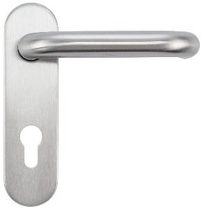 BKS B-72110-40-0-8 Maçaneta para Portas, corpo em aço inoxidável escovado, testada de acordo com a EN 1906 classe 4, anti-chama DIN 18273 FS, produto importado